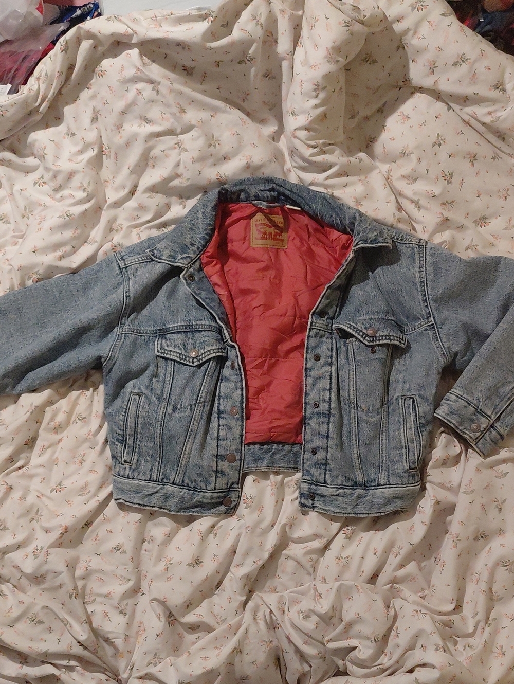 Levi's Light Blue Denim Jacket with Red Lining - Kids